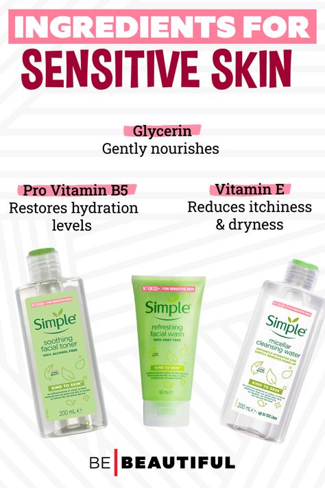 Sensitive skin essentials Tips For Sensitive Skin, Skincare Routine For Sensitive Skin, Skin Home Remedies, Skin Hacks, Sensitive Skin Care Routine, Regular Skin Care Routine, Skincare Facts, Moisturizer For Sensitive Skin, Face Care Routine