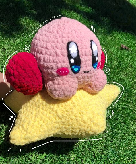 ♥︎ Kirby will be up for adoption September 1st on my Kofi! Along with orher plushies, keychains, etc. ★ Ko-fi.com/lunamothcrochet ☆ insta: luna.moth.crochet ♥︎ Tags: #kirby #crochet #plush #yarn #fiberart #kawaii #stars #gamer #handmade #smallbusiness #amigurumi Star Crochet Projects, Plush Yarn Amigurumi, Kirby Star, Kirby Crafts, Gamer Crochet, Kirby Amigurumi, Kirby Crochet Pattern, Kirby Crochet Blanket, Crochet Kirby