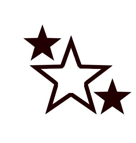 Star Tattoo Triple Star Tattoo, 3 Stars Tattoo Design, Star Tattoo Template, 2000 Star Tattoo, Star Tattoos Stencil, Boog Star Tattoo Drawings, Alt Star Tattoo, Teardrop Tattoo, Girly Skull Tattoos