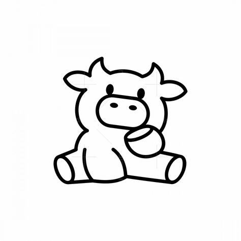 Fat Cow Outline Logo is the cute cow with the outline concept combined with black and Fat Cow Outline Logo white monochrome colors makes this logo easy to remember and easy to apply to all media. Simple Cow Face Drawing, Cute Drawings In Black And White, Things To Draw Small Easy, Easy Clipart Drawings, Cute Easy Western Drawings, Drawing Simple Shapes, Cute Baddie Drawings, Cute Drawing Outline, Small Traceable Drawings Free Printable