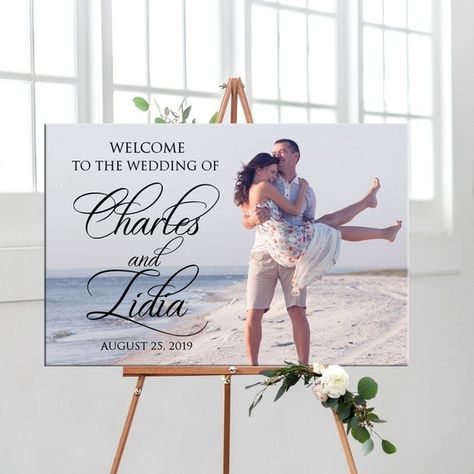 Photo wedding welcome sign, printable personalized entrance welcome photo sign for wedding or birthday, DIGITAL photo welcome sign Wedding Easel, Wedding Welcome Signage, Yes Day, Welcome Signage, Welcome Photos, Photo Sign, Personalized Wedding Sign, Wedding Welcome Sign, Welcome To Our Wedding