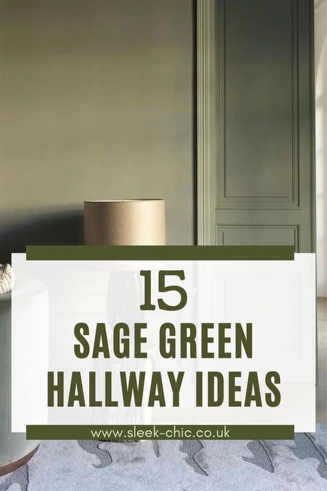 Sage Green pairs so well with neutral and bolder shades so you can make a lasting impact that’s unique to your home decor. So, let’s get the latest fix with these 15 sage green hallway ideas. Green Hallway Paint, Living Room Decor Green Walls, Sage Green Hallway, Entryway Color Ideas, Hallway Decorating Colours, Hallway Colour Ideas, Green Living Rooms, Hallway Wall Colors, Hallway Colour Schemes