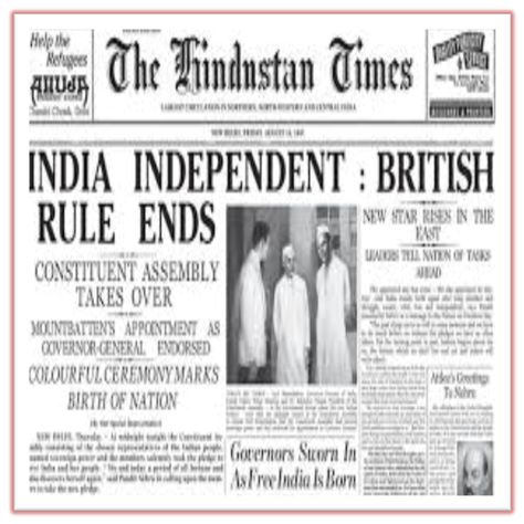 India Independent : British Rule Ends @ http://imgur.com/gallery/dXgf7  #IndependentIndia #HappyIndependenceDay 1947 India, Independence Day Speech, History Of Pakistan, Pakistan Independence, Newspaper Clippings, Best Speeches, Asian History, August 15, New Star