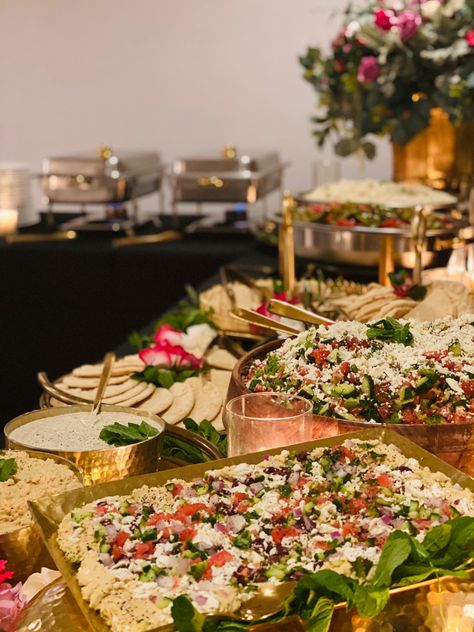 Greek Food Wedding Buffet, Lebanese Buffet Ideas, Wedding Mediterranean Food, Mediterranean Buffet Wedding, Wedding Food Mediterranean, Mediterranean Buffet Ideas, Mediterranean Wedding Food, Sahara Wedding, Moroccan Buffet