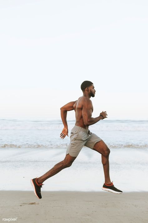 Man Running Photography, Man Working Out, Beach Fitness Photoshoot, Running At The Beach, Male Exercise, Mens Fitness Photoshoot, Guy Running, Beach Run, Workout Photoshoot