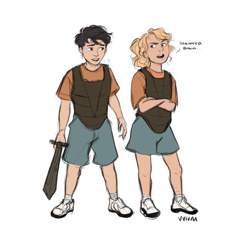 Olivia ✨ on Instagram: “In light of all the Percy Jackson Disney+ news / some mild artblock, please enjoy this drawing of these kids 🗡🌊 • #percyjackson…” I Love You Drawings, Percy And Annabeth, Seaweed Brain, Percy Jackson Fan Art, Canine Art, Kane Chronicles, Percy Jackson Books, Disney Shows, Percabeth