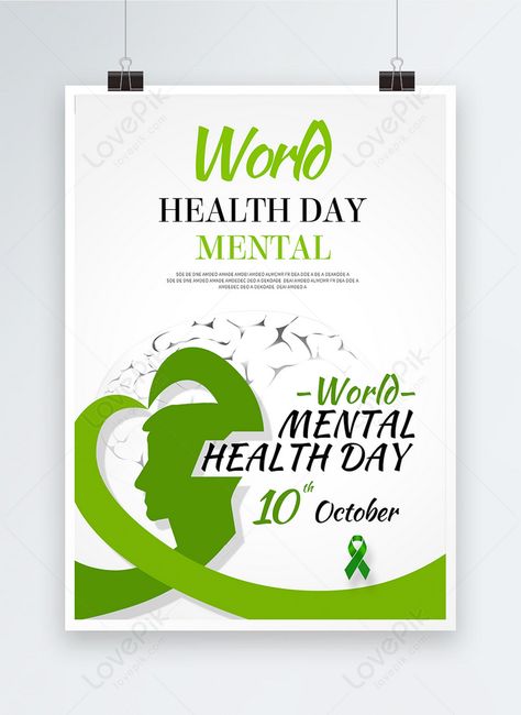 Green world mental health day poster image,picture free download 465516960,free picture,lovepik.com,brain,spirit,world mental health day#template#poster Health Day Poster, Spa Flyer, International Days, Poster Green, World Mental Health Day, Mental Health Posters, Motivating Quotes, Green World, Health Spa