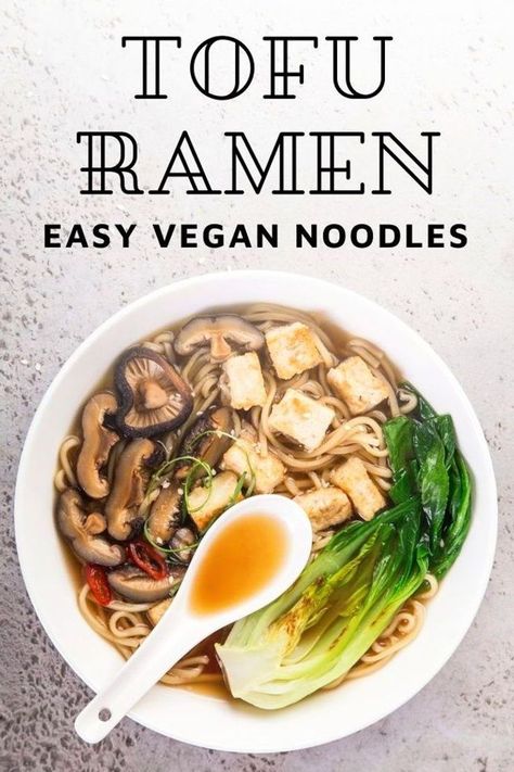 The best homemade vegan tofu ramen. Crispy extra-firm tofu cooked with ramen noodles cooked in a delicious miso broth in under 30 minutes. This easy Asian noodle soup is perfect for quick dinners and meat-free meals. Ramen From Scratch, Beef Ramen Recipe, Easy Vegan Ramen, Ramen Easy, Tofu Dinner Recipes, Firm Tofu Recipes, Asian Noodle Soup, Tofu Ramen, Vegan Miso Soup