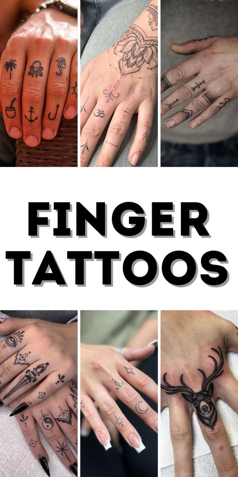 Unique and Meaningful Finger Tattoos for Women and Men: Small, Simple, and Stylish Ideas Small Finger Tattoos Men, Small Tattoos For Men Unique, Meaningful Finger Tattoos, Finger Dot Tattoo, Unique Finger Tattoos, Three Hearts Tattoo, Matching Finger Tattoos, Funny Small Tattoos, Finger Tattoos For Women