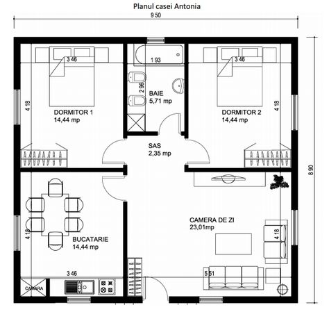 case ieftine preț Small House Layout Plan, Simple Floor Plans, Bungalow Style House, Three Bedroom House Plan, Bungalow Style House Plans, Small House Layout, Barn Style House Plans, Small House Floor Plans, Building House Plans Designs