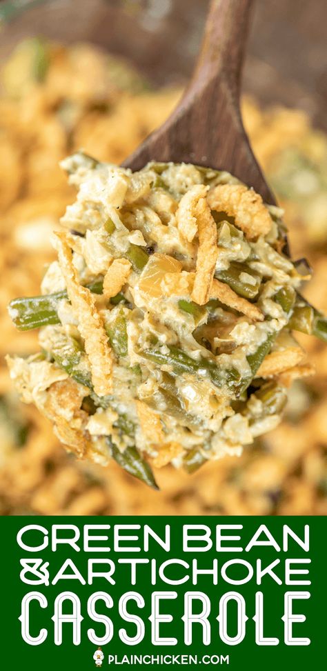 Mozzarella Green Bean Casserole, Green Bean Artichoke Casserole, Jalapeño Chips, Holiday Green Bean Casserole, Artichoke Casserole, Cheesy Green Bean Casserole, Italian Bread Crumbs, Traditional Green Bean Casserole, Italian Green Beans