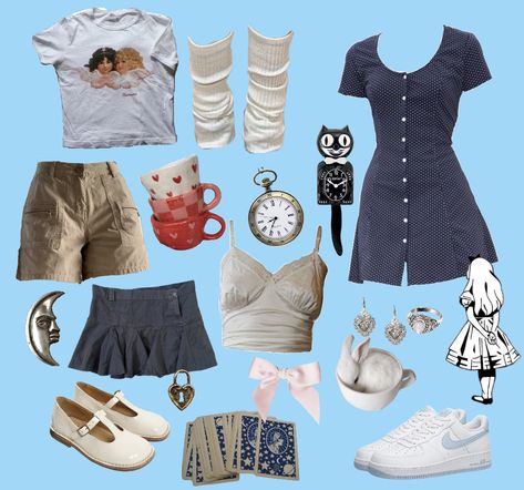 Alice Inspired Outfits Wonderland, Alice And Wonderland Aesthetic Outfits, Outfits Inspired By Alice In Wonderland, Alice In Wonderland Clothing Aesthetic, Alice In Wonderland Aesthetic Outfit Modern, Alice In Wonderland Inspired Outfits Aesthetic, Alice In Wonderland Outfit Aesthetic, Modern Alice In Wonderland Outfit, Wonderland Outfits Ideas