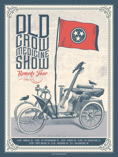 Old Crow Poster Butter On Toast, Crow Medicine, Ed Roth Art, Hotrod Art, Old Crow Medicine Show, Concert Poster Design, Typographic Art, Tour Poster, Music Images