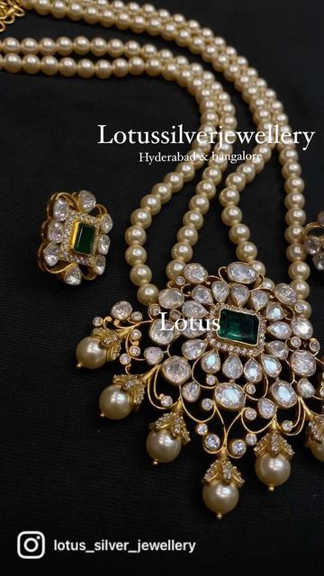 Lotus Silver Jewellery offical on Instagram Lotus Jewelry Design, Lotus Silver Jewellery, Heavy Jewellery, Lotus Jewelry, Elegant Necklaces, Beads Jewelry, Silver Jewellery, Jewelry Designs, Beaded Chain