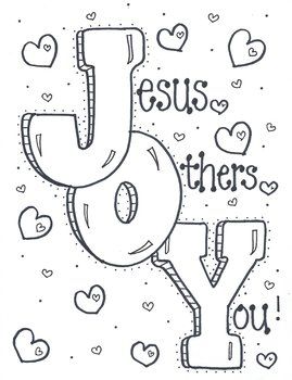 JOY...Jesus, Others, You!  The letters are plain to color or complete with a pattern within each letter.  (I also have a 'JOY! with pattern' to order and inspire...as well as a 'Colored JOY!' with pattern' to inspire. I Am Special Preschool Theme Crafts, Joy Crafts For Kids Sunday School, Baby Jesus Coloring Pages, Colors For Kids Learning, Kids Bible Coloring Pages, Faith Coloring Pages, Joy Coloring Page, Christian Coloring Pages For Kids, Sunday School Activity Sheets