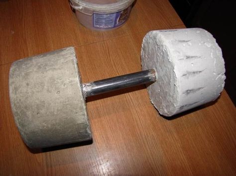 cement, dumbbell, weight, homemade Diy Exercise Equipment, Homemade Gym Equipment, Home Made Gym, Backyard Gym, Diy Gym Equipment, Home Treadmill, Diy Home Gym, Diy Gym, Diy Workout