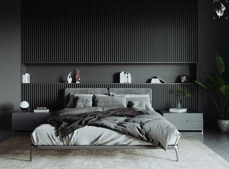 Bedroom Interior Design Luxury Classy, Luxury Black Bedroom, Black Luxury Bedroom, Black Bedroom Design, Black Bedroom Decor, Bedroom Minimalist, Bedroom Interior Design Luxury, Black Bedroom, Minimalist House Design