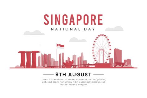 National Day Singapore, Singapore National Day, Day Illustration, National Day, Psd Files, Premium Vector, Graphic Resources, Singapore, Free Download