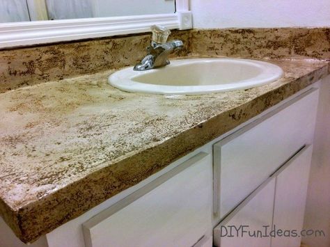 Diy Concrete Counter, Countertop Makeover, Concrete Vanity, Minimalist Vanity, Vanity Makeover, Bathroom Vanity Top, Bathroom Vanity Makeover, Concrete Overlay, Diy Bathroom Vanity