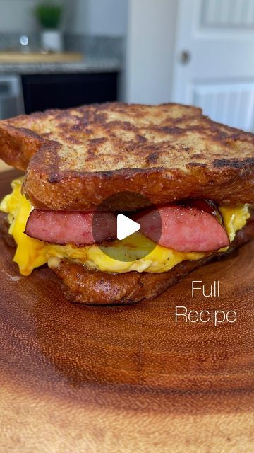 Kourtney Raby on Instagram: "French Toast .. full recipe video✨ #breakfast #yummyfood #frenchtoast #sandwich *I used half and half not heavy cream*" One Pan Egg Toast Video, Fried Egg Grilled Cheese Sandwich, Half And Half, Recipe Video, Heavy Cream, Food Videos, French Toast, Toast, Sandwiches