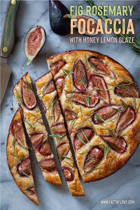 Love Recipe, Focaccia Dolce, Rosemary Focaccia, Bread Soft, Focaccia Recipe, Fig Recipes, Focaccia Bread, Dried Figs, Honey Glaze