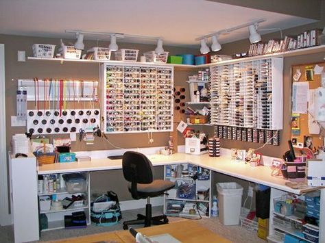 Organization Room, Dream Craft Room, Craft Room Design, Sewing Room Organization, Scrapbook Room, Ideas Craft, Office Crafts, Hobby Room, Craft Rooms