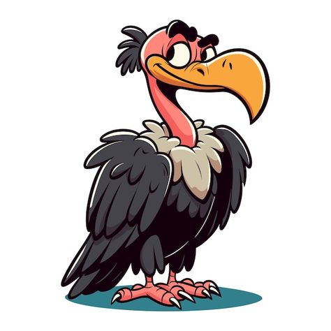 Vulture Images, Cartoon Vulture, Cartoon Dog Drawing, Animal Cartoons, Premium Vector Cartoon, Panda Lindo, Bird Paintings, Marketing Poster, Vector Cartoon