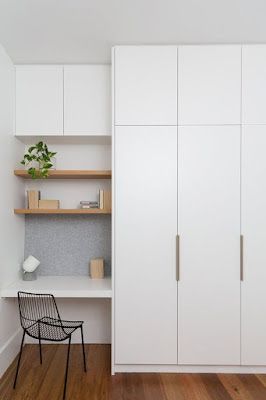 Minimalist Apartment Decor, Modern Apartment Decor, White Closet, Bedroom Cupboard Designs, Office Nook, Minimalist Apartment, Bedroom Closet Design, Wardrobe Design Bedroom, Small Room Design