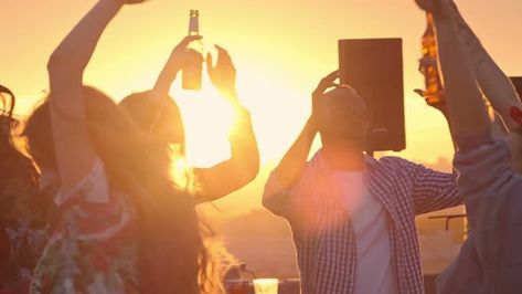 Summer Rooftop Party, Sunset Party, Rooftop Party, Moon Party, Valley Road, Dj Party, People Dancing, Disco Dance, Beer Bottles