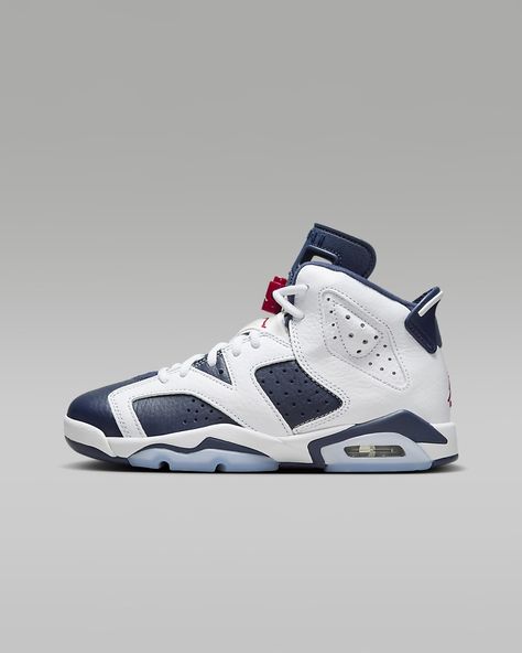 Air Jordan 6 Retro "White and Midnight Navy" Big Kids' Shoes. Nike.com Jordan Air 6 Retro, Jordans 6 Rings, Jordan 6 Rings Black Ice, Air Jordan 6 Retro Georgetown, Cute Jordans, Wmns Air Jordan 6 Retro 'gold Hoops', Jordan Retro 6, Nike Jordan Retro, Air Jordan 6