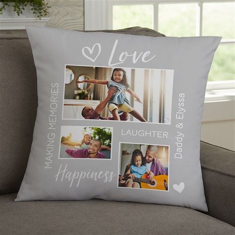 Love Photo Collage, 3 Photo Collage, Glitter Pillows, Small Throw Pillows, Custom Pet Pillow, Face Pillow, Personalized Throw Pillow, Photo Pillows, Personalized Pillow