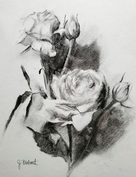 Black And White Roses, Rose Oil Painting, Roses Print, White Drawing, Black And White Painting, Black And White Drawing, Prints Art, Charcoal Drawing, Pastel Drawing