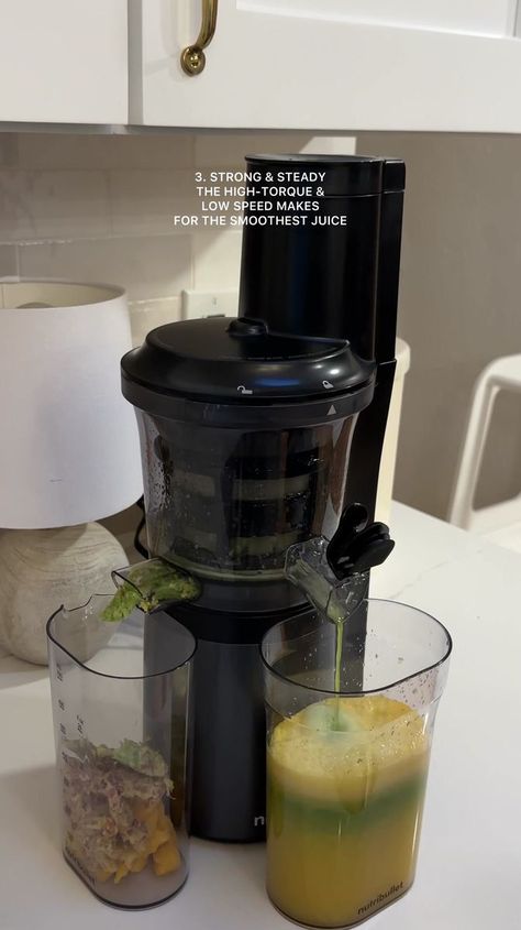 Fresh squeezed, from your countertop. | countertop, juice | Juice without the hassle in the nutribullet Slow Juicer 👇 🍎 Large feed chute minimizes prep 🌀 High torque motor crushes the toughest ingredients and... | By nutribullet | Facebook Motor Crush, Slow Juicer, Juicer, Juice, Drinks