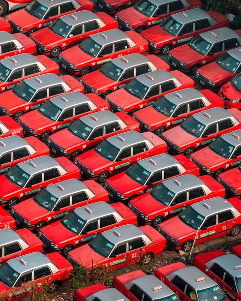 Hong Kong Taxi Print — The APT Studios Rush Hour Game, Hong Kong Building, Red Cars, Telephoto Lens, Rush Hour, Classy Cars, Car Photography, Cool Names, Visual Effects