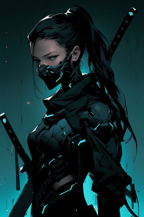 Female Assassin Character Design, Hiding Identity, Female Ninja Art, Ninja Female, Cyberpunk Assassin, Futuristic Ninja, Assassin Girl, Modern Assassin, Men Books