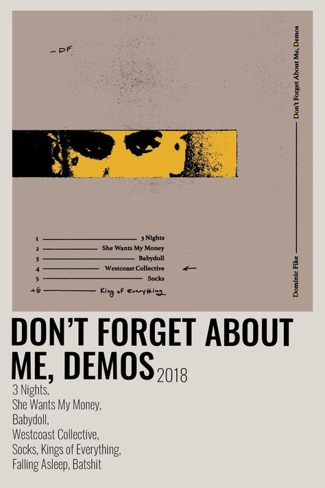 Don't Forget About Me, Polaroid Album, Forget About Me, Album Posters, Minimalist Music, Polaroid Posters, Now Quotes, Dominic Fike, Music Poster Ideas