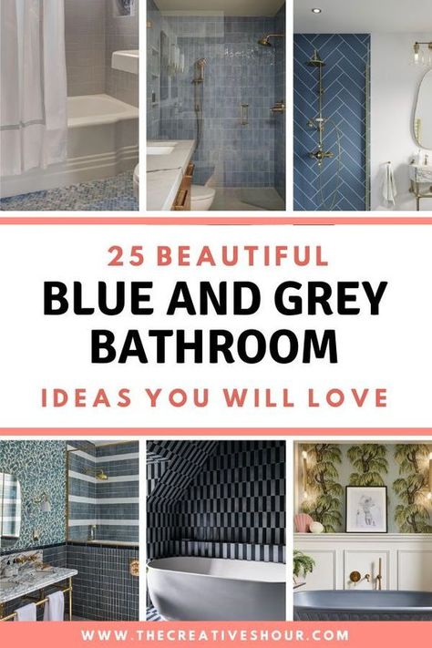 Transform your bathroom into a tranquil retreat with light grey and navy decor. This pin covers everything from duck egg blue accents to sleek navy rugs, providing a range of ideas for decorating your space. Discover how to complement light grey walls with navy wall decor and accessories for a cohesive look. Black touches can add a dramatic flair, making your bathroom not just functional but also a statement of your personal style. Blush And Blue Bathroom, Blue And Cream Bathroom Ideas, Grey Bathroom Color Schemes, Blue And Grey Bathroom Ideas, Gray And Blue Bathroom, Grey And Blue Bathroom Ideas, Blue Gray Bathroom, Bathroom Color Schemes Gray, Navy Blue And Grey Bathroom