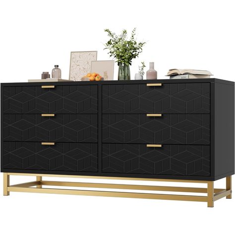 Color: White/Black Drawer Count: 6 drawer/7 drawer Mounting Type: Floor Mount Furniture Finish：Gold Room Type: Bedroom, Living Room Special Feature：Heavy Duty Furniture Finish：Gold Product Care Instructions：Wipe with Dry Cloth Chest Cabinet, Metal Room, Hallway Closet, Black Dresser, Modern Chests, Large Dresser, Modern Chest Of Drawers, Accent Storage Cabinet, Black Dressers