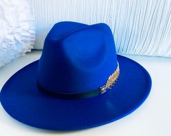 Blue Fedora Hat, Male Attire, Fedora Hat Outfits, White Fedora Hat, White Fedora, Spicy Meatballs, Mens Hats, Hats Fashion, Fedora Hats