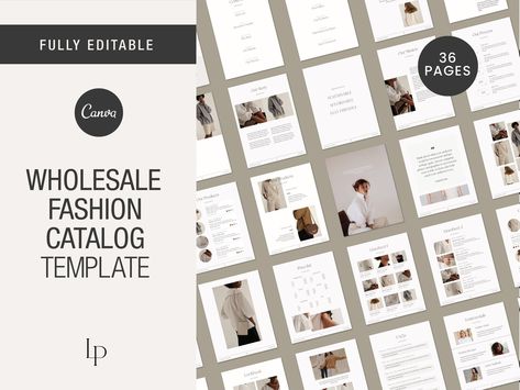 Wholesale Catalog Template, Pricing Guide, Linesheet Template, Product Catalogue, Wholesale Price List, Wholesale Line Sheet, Canva Template by LonelyPlanner on Etsy Product Catalog Template, Wholesale Catalog, Pricing Guides, Boutique Owner, Price Guide, Content Page, Price Book, Ebook Template, Business Person