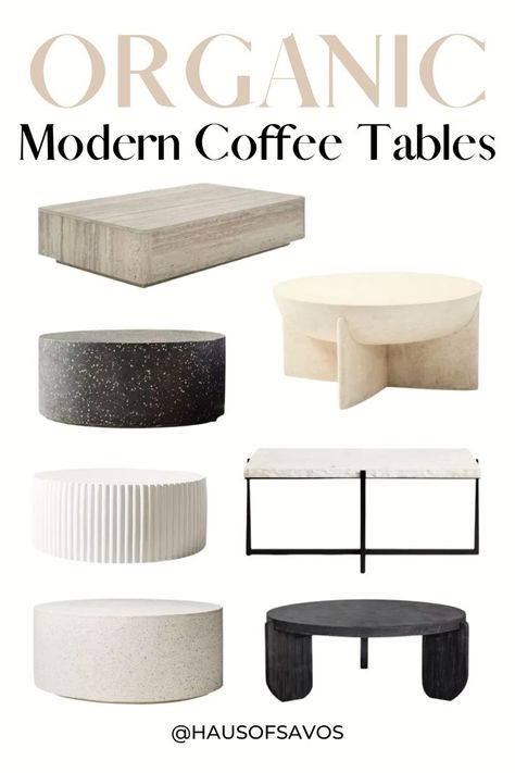 Organic Coffee Table, Organic Modern Living Room, Modern Cocktail Tables, Transitional Home Decor, Living Room Styles, Stone Coffee Table, Wood Designs, Modern Transitional, Organic Coffee