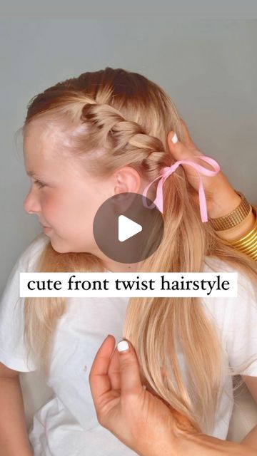 Audrey McClelland on Instagram: "CUTE AND EASY FRONT TWISTS 💗 If you are looking for a super easy and pretty hairstyle, try this one out! These are front twists, and I always prep Victoria‘s hair with a hairstyling cream before I do this hairstyle (just to make it easier to twist the sections). It’s a really easy sequence and I walk you through it in this video. Let me know if you try this one! This is one of Victoria‘s favorites, too! . I share all of the hair products that we love and use in my stories and also in my highlights. If you can’t find something, please feel free to message me and I will get back to you.  . #simplehairstyles #simplehair #simplehairstyle #easyhairstyles #easyhairstyle #easyhairstylesforgirls #cutehairstyles #cutehair #hairvideo #hairideas #hairinspo #hairinspi Front Twist Hairstyles, Half Updo, Kids Hair, Hair Cream, Twist Hairstyles, Hairstyles For School, Hair Videos, Hair Products, Pretty Hairstyles