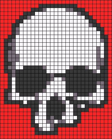 Ghost Face Grid Pattern, Alpha Pattern Naruto, Skull Pixel Art Grid, Horror Grid Pattern, Goth Pixel Art Grid, Horror Pixel Art Grid, Scary Pixel Art, Pixel Art Templates Pattern, Creepy Pixel Art