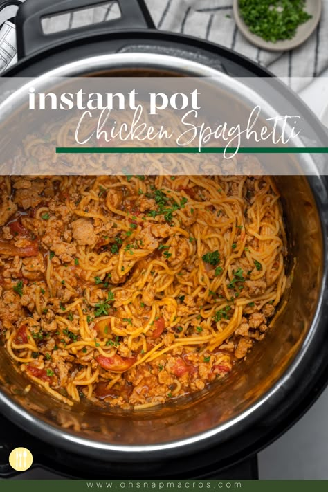 High Protein Dinner Instant Pot, Instant Pot Recipes Protein, Macro Friendly Instant Pot Recipes, Ground Chicken Instant Pot Recipes, High Protein Instant Pot Recipes, Cut Meals, Instant Pot Chicken Spaghetti, Clean Eating Food List, Crockpot Chicken Spaghetti