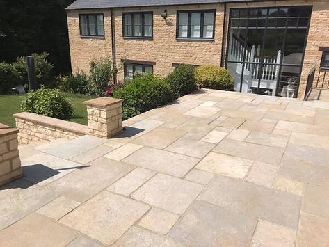 Types of Paving Slabs | Pros & Cons (Updated for 2021) Paving Stone Patio, Modern Pergola Designs, Garden Slabs, Sandstone Paving Slabs, Slate Paving, Limestone Pavers, Granite Paving, Limestone Paving, Paving Ideas