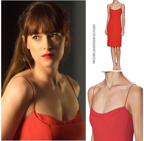 Dakota Johnson Red Dress, Anastasia Steele Dress Silver, Anastasia Steele Dress, Anastasia Steele Outfits, Dakota Johnson Hair, Nightout Outfit, Outfit Cream, Dakota Johnson Style, Indian Bride Outfits