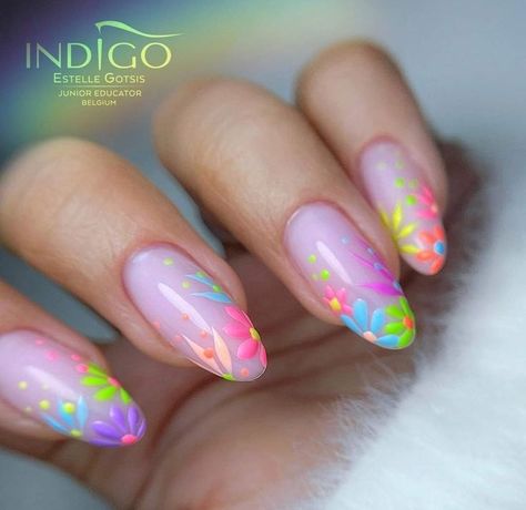 Rainbow Nail Art, Indigo Nails, Summery Nails, Her Nails, Pretty Nail Art Designs, Vacation Nails, Nails Spring, Festival Nails, Rainbow Nails