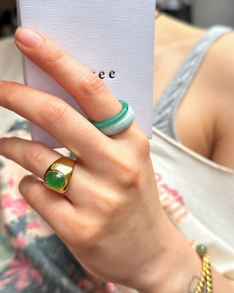 Jade Rings, Fancy Jewelry Necklace, Everyday Elegance, Popular Jewelry, Jade Ring, Fancy Jewelry, Emerald Ring, Jewelry Necklace, Summer Vibes