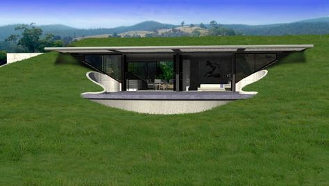 Underground Houses | Underground Home Builders - Baldwin O'Bryan Architects Modern Energy Efficient House Plans, Building Underground, Underground Houses, Underground House Plans, Underground Home, Underground Living, Underground House, Earth Sheltered Homes, Dunes House