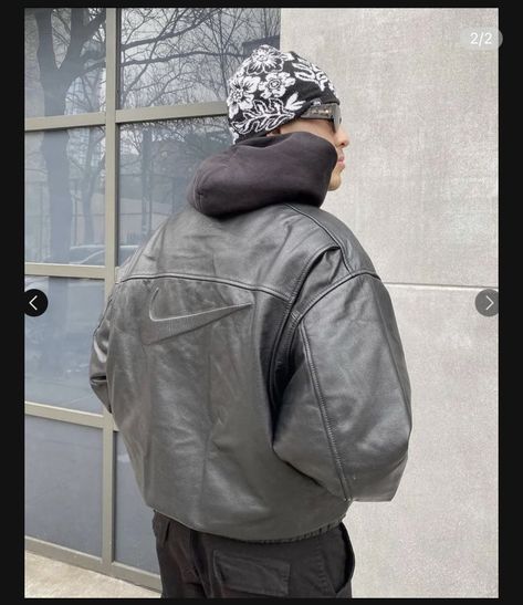 Nike Leather Jacket, Nike Leather, Fits Clothes, Fire Fits, Men's Outerwear, Streetwear Men Outfits, Streetwear Outfits, Mens Streetwear, Fashion Killa